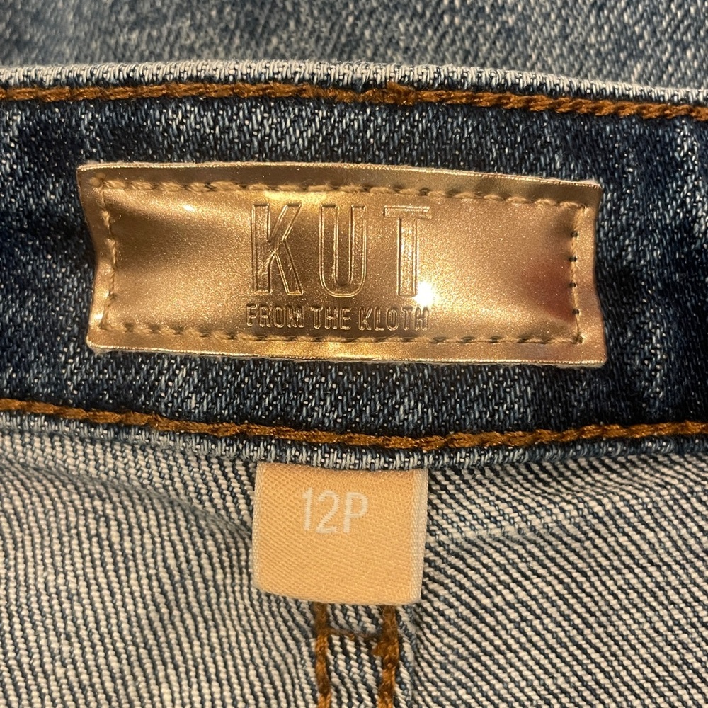 Kut from the Kloth Sienna Indigo 12P High Waist Wide Leg, Cuffed Jeans - Picture 4 of 5